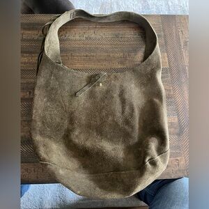 Olive green suede Parker Clay large bag